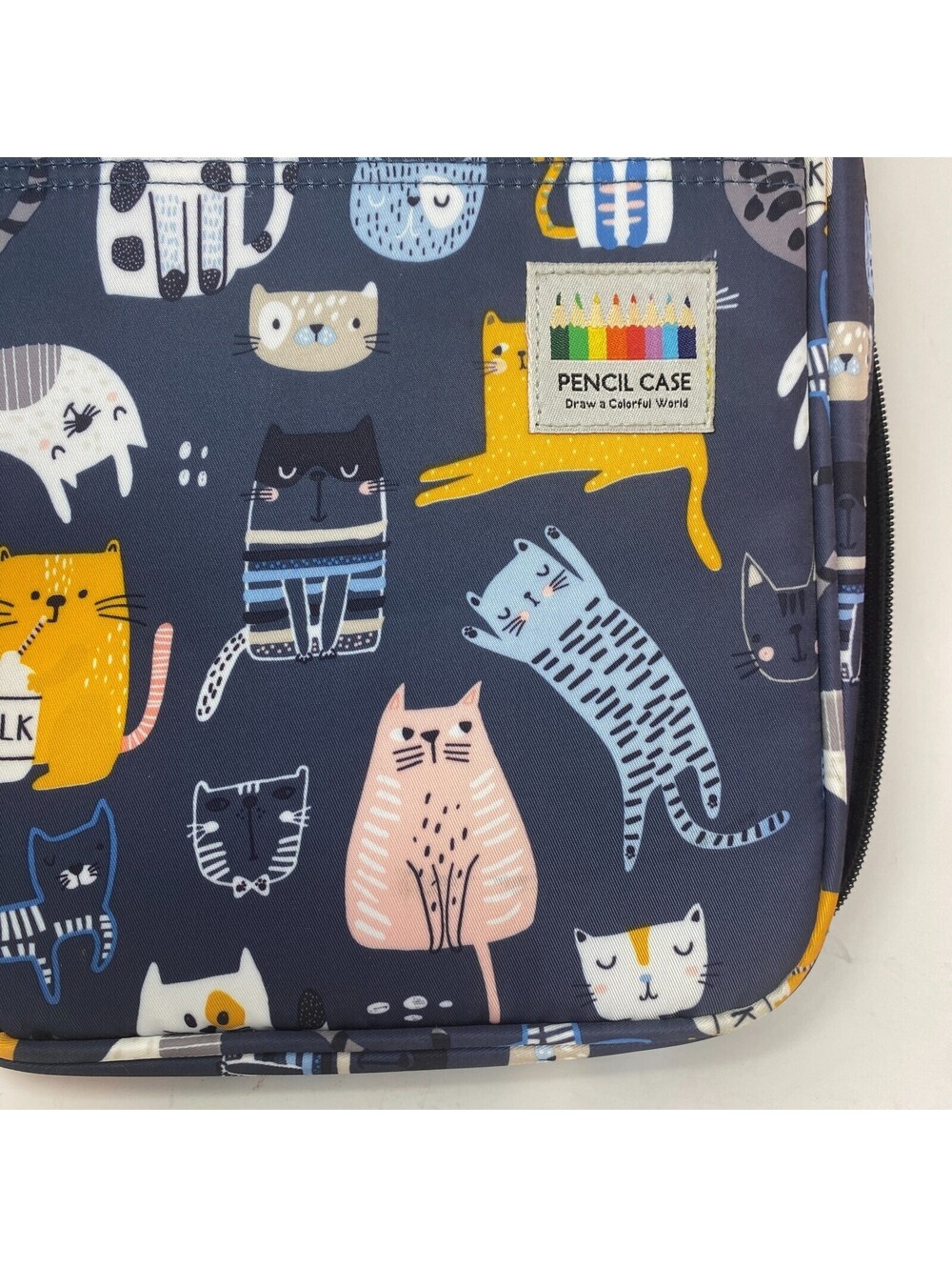 Cat Print Large Capacity Colored Pencil Case Organizer 48 Slots Multi Layer Bag - Picture 2 of 6